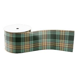 Rustiek kerstplaid tartan patroon grosgrain lint