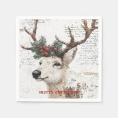 Rustiek kerstwinterrendier servet (Voorkant)