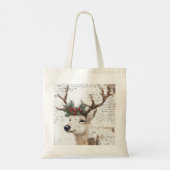 Rustiek kerstwinterrendier tote bag (Achterkant)