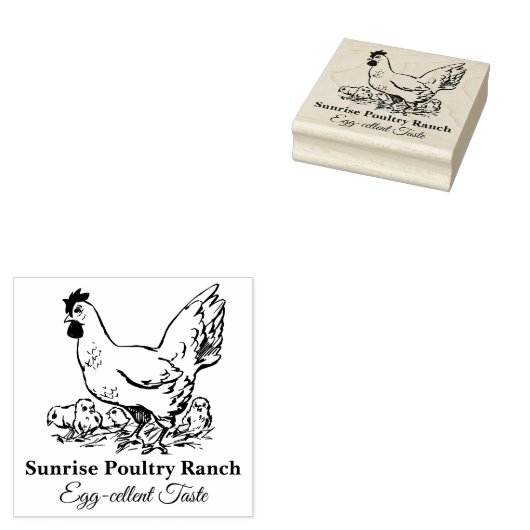  rustiek kip Boerderij aangepaste eierstempel Rubberstempel (Gestempeld)
