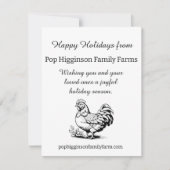 Rustiek  Kip Boerderij Feestdagenkaart (Voorkant)