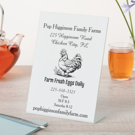 Rustiek  Kip Boerderij Reclamebord Met Voetstuk (Insitu)