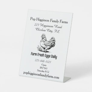 Rustiek  Kip Boerderij Reclamebord Met Voetstuk