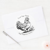 Rustiek  Kip Boerderij Ronde Sticker (Envelop)