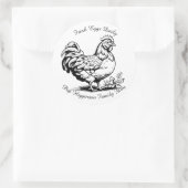 Rustiek  Kip Boerderij Ronde Sticker (Tas)