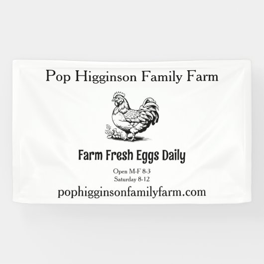 Rustiek  Kip Boerderij Spandoek (Horizontaal)