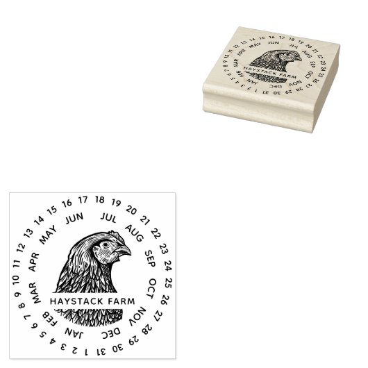 Rustiek kip familie Boerderij Rubberstempel (Gestempeld)