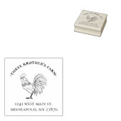  & Rustiek Kippeei Kartonadres Rubberstempel (Gestempeld)