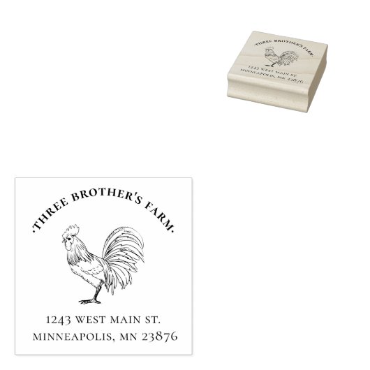 & Rustiek Kippeei Kartonadres Rubberstempel (Gestempeld)