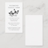 Rustiek  Kippen Boerderij Visitekaartje (Voorkant / Achterkant)