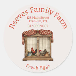 Rustiek kippenhok Homestead Egg Label Sticker