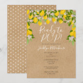 Rustiek Klaar om te POPPEN Lemons Groen Baby showe Kaart (Voorkant / Achterkant)