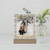 Rustiek klassevol elegant geplakt patroon goud folie feestdagen briefkaart (Staand Voorkant)