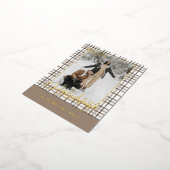 Rustiek klassevol elegant geplakt patroon goud folie feestdagen briefkaart (Gedraaid)