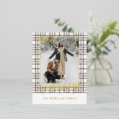 Rustiek klassevol elegant geplakt patroon goud folie feestdagen briefkaart (Staand Voorkant)