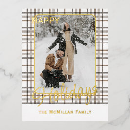 Rustiek klassevol elegant geplakt patroon goud folie feestdagen briefkaart