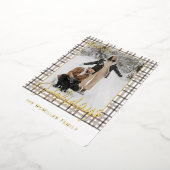 Rustiek klassevol elegant geplakt patroon goud folie feestdagenkaart (Gedraaid)