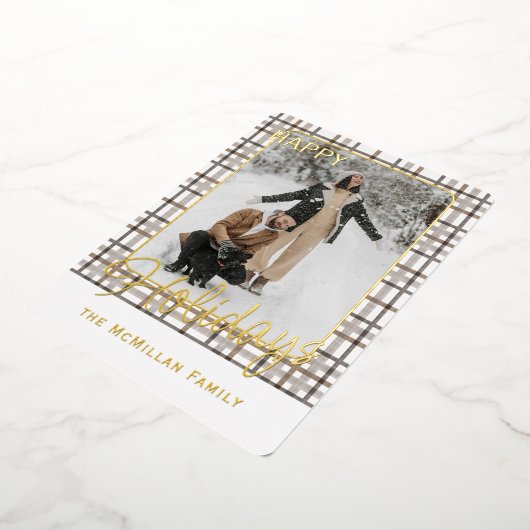 Rustiek klassevol elegant geplakt patroon goud folie feestdagenkaart (Gedraaid)