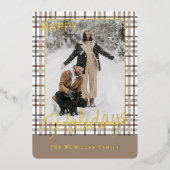 Rustiek klassevol elegant geplakt patroon goud folie feestdagenkaart (Voorkant)