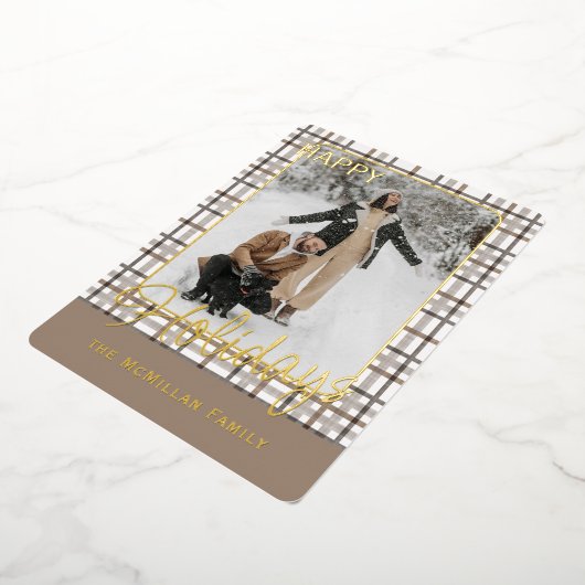 Rustiek klassevol elegant geplakt patroon goud folie feestdagenkaart (Gedraaid)