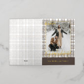 Rustiek klassevol elegant geplakt patroon goud folie feestdagenkaart (Buiten Laag)