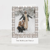 Rustiek klassevol elegant plakpatroon feestdagen kaart (Voorkant)