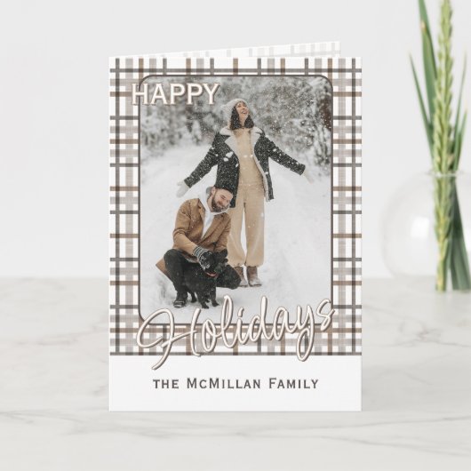 Rustiek klassevol elegant plakpatroon feestdagen kaart (Voorkant)