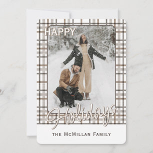 Rustiek klassevol elegant plakpatroon feestdagenkaart