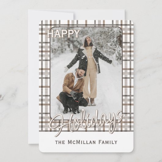 Rustiek klassevol elegant plakpatroon feestdagenkaart (Voorkant)