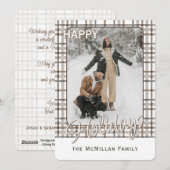 Rustiek klassevol elegant plakpatroon feestdagenkaart (Voorkant / Achterkant)