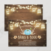 Rustiek klein pompoen Baby shower Breng een boek Kaart (Voorkant / Achterkant)