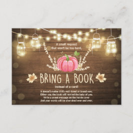 Rustiek klein pompoen Baby shower Breng een boek Kaart