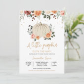 Rustiek klein pompoen Baby shower Kaart (Staand voorkant)