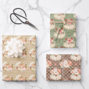 rustiek klein pompoen patroonfeestdecor inpakpapier vel