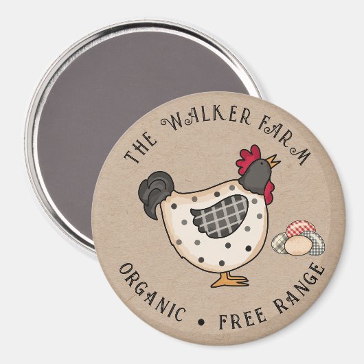 Rustiek kleurrijk Boerderij Fresh Eggs Magneet (Voorkant / Achterkant)