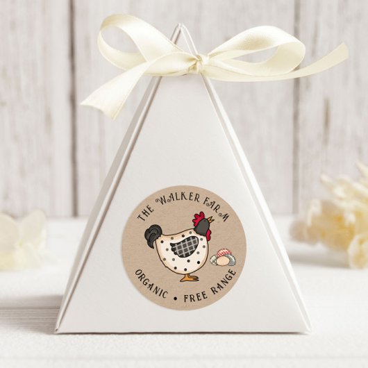 Rustiek kleurrijk Boerderij Fresh Eggs Ronde Sticker