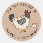Rustiek kleurrijk Boerderij Fresh Eggs Ronde Sticker (Voorkant)
