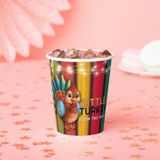 Rustiek Kleurrijk Klein Turkije Baby shower Papieren Bekers (Insitu)