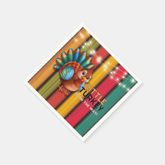 Rustiek Kleurrijk Klein Turkije Baby shower Servet (Hoek)