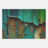 Rustiek, Kleurrijk, Schilferende Verf, Inpakpapier Vel (Voorkant 2)