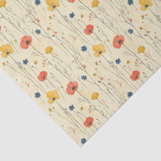 Rustiek Klostpapier met Papavers Tissuepapier