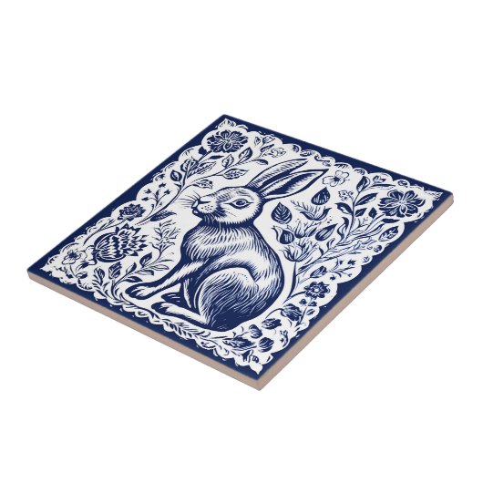 Rustiek Konijn Keramisch Tegeltje (Zijkant)