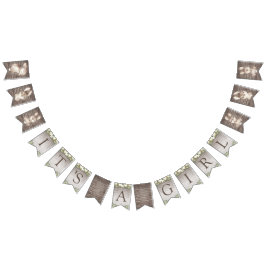 Rustiek konijntje bruin en wit Baby shower Vlaggetjes