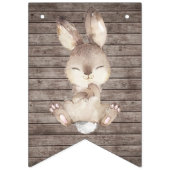 Rustiek konijntje bruin en wit Baby shower Vlaggetjes (Derde vlag)