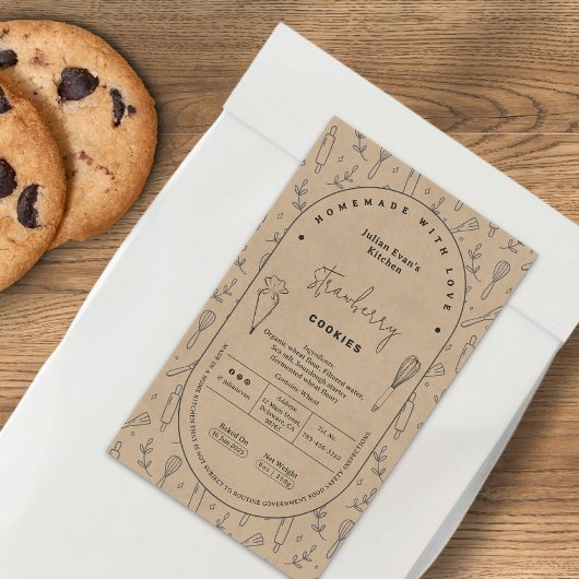 Rustiek kookgerei Pastry Cottage Law Label