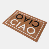 Rustiek koor Italiaans welkom zwart-wit Ciao Deurmat (Schuin)