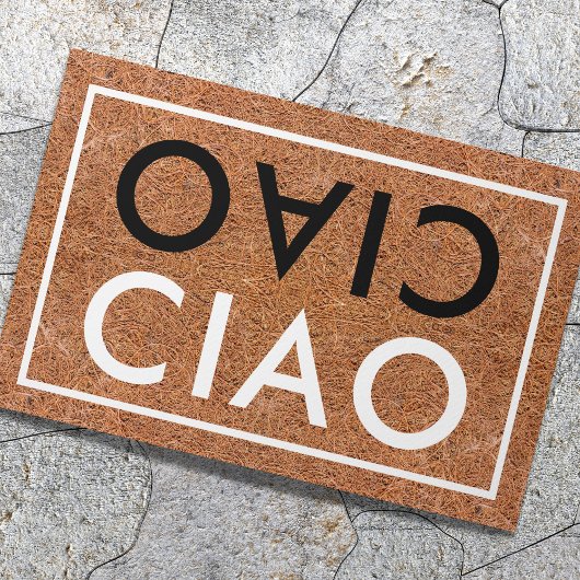 Rustiek koor Italiaans welkom zwart-wit Ciao Deurmat