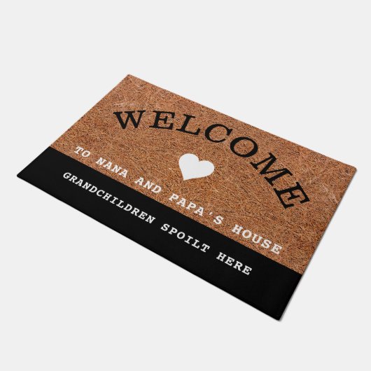 Rustiek koor Welkom in het huis van Nana en Papa Deurmat (Schuin)