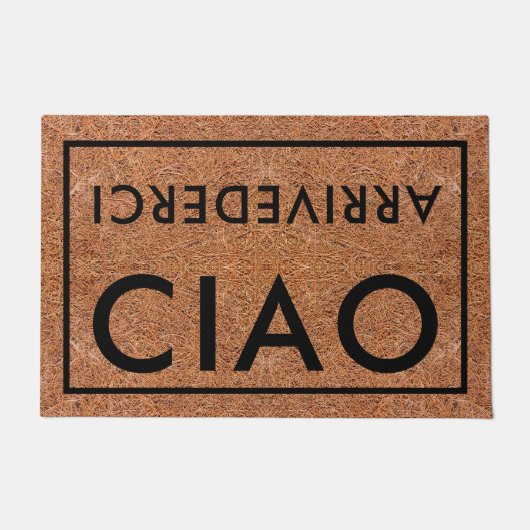 Rustiek koor zwart ciao arrivederci italiaans welk deurmat (Voorkant)