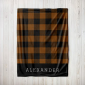 Rustiek koper en zwart buffel controleren Monogram Fleece Deken